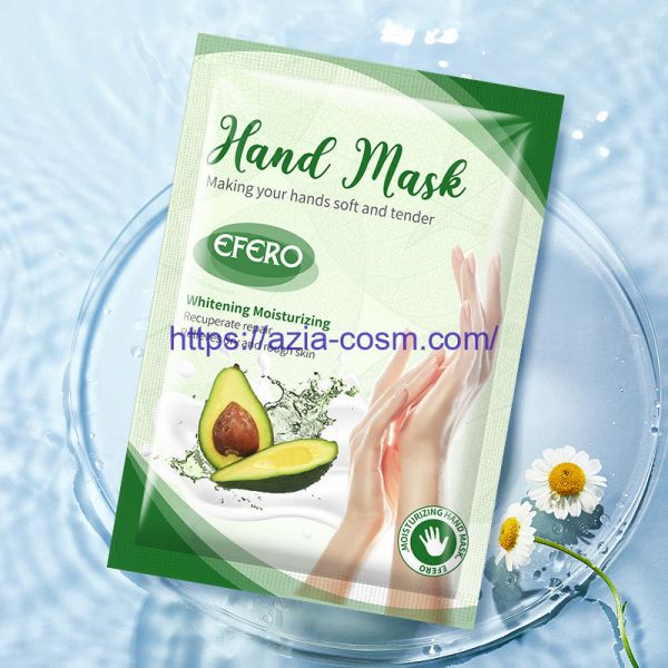 Efero hand peeling mask with avocado extract.